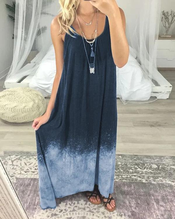 Women Casual Tie Dye Maxi Dress