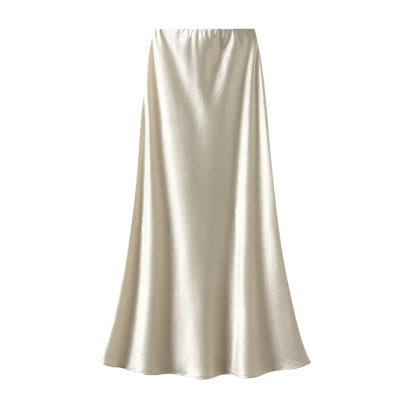 Nigikala Nigikala Temperament Pressure Folded Bare-Faced Fishtail Half-Dress Girl Spring Hanging Thin Bag-Butbice Long Dress 9836