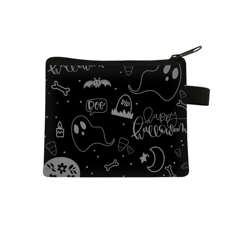 Children Unisex Pumpkin Ghost Star Polyester Side Zipper Wallets
