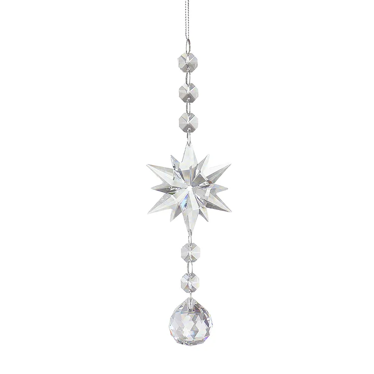 Crystal Light Catcher Prism Snowflake Wind Chime Hanging Sundrop Christmas Decor gbfke