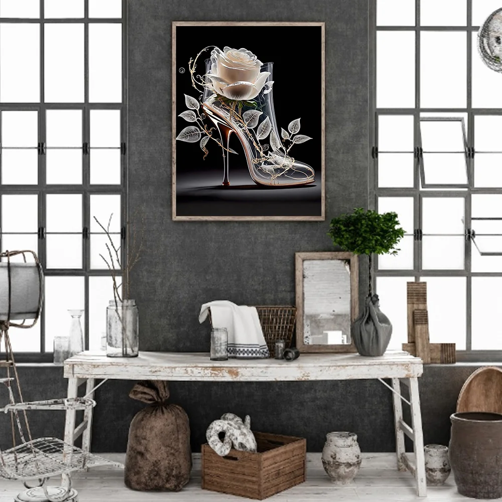 Diamond Painting - Full Round Drill - Flwoer High Heels(30*40cm)