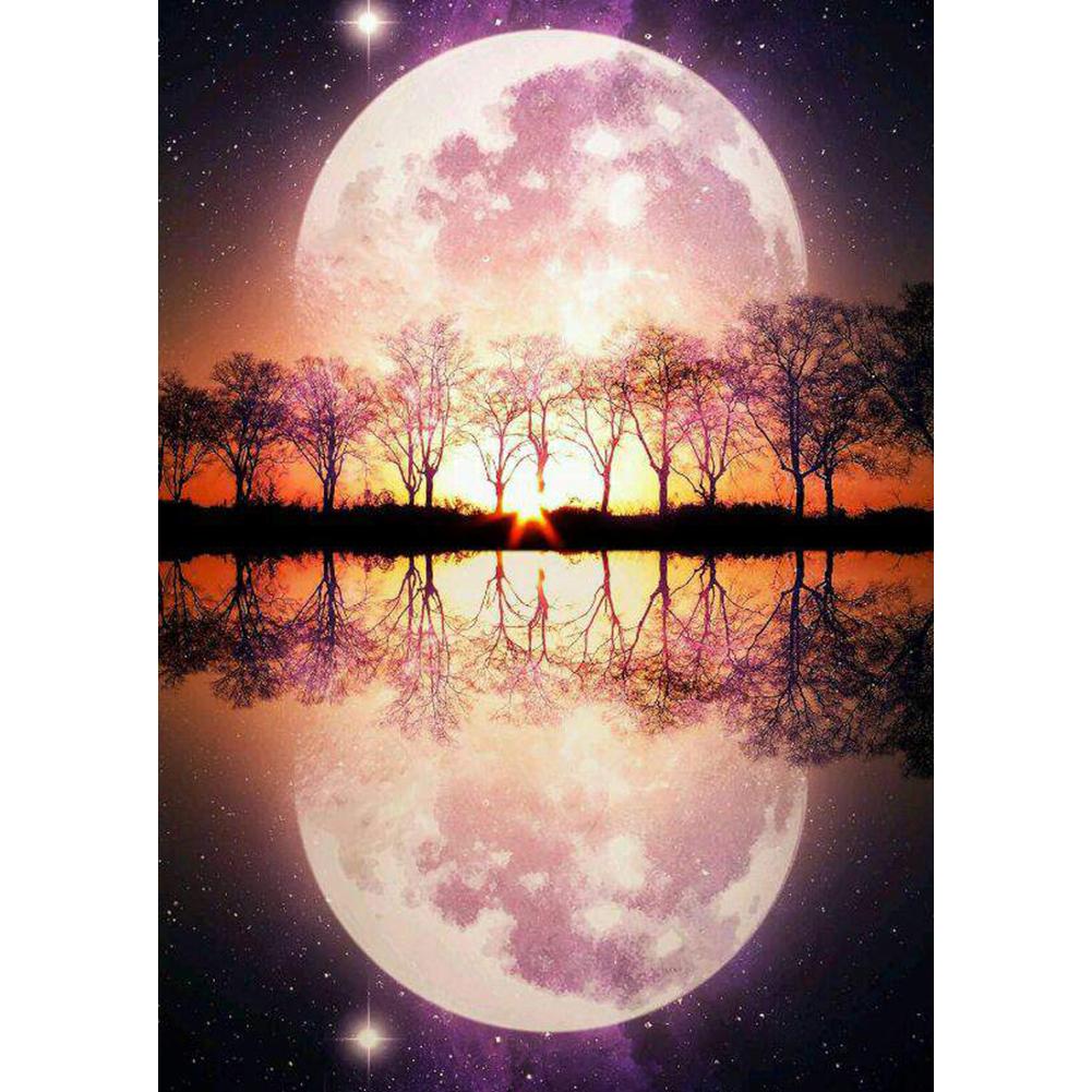 Glowing Moon, 5d Diy Diamond Painting, Full Square Round Drill Cryst DF0