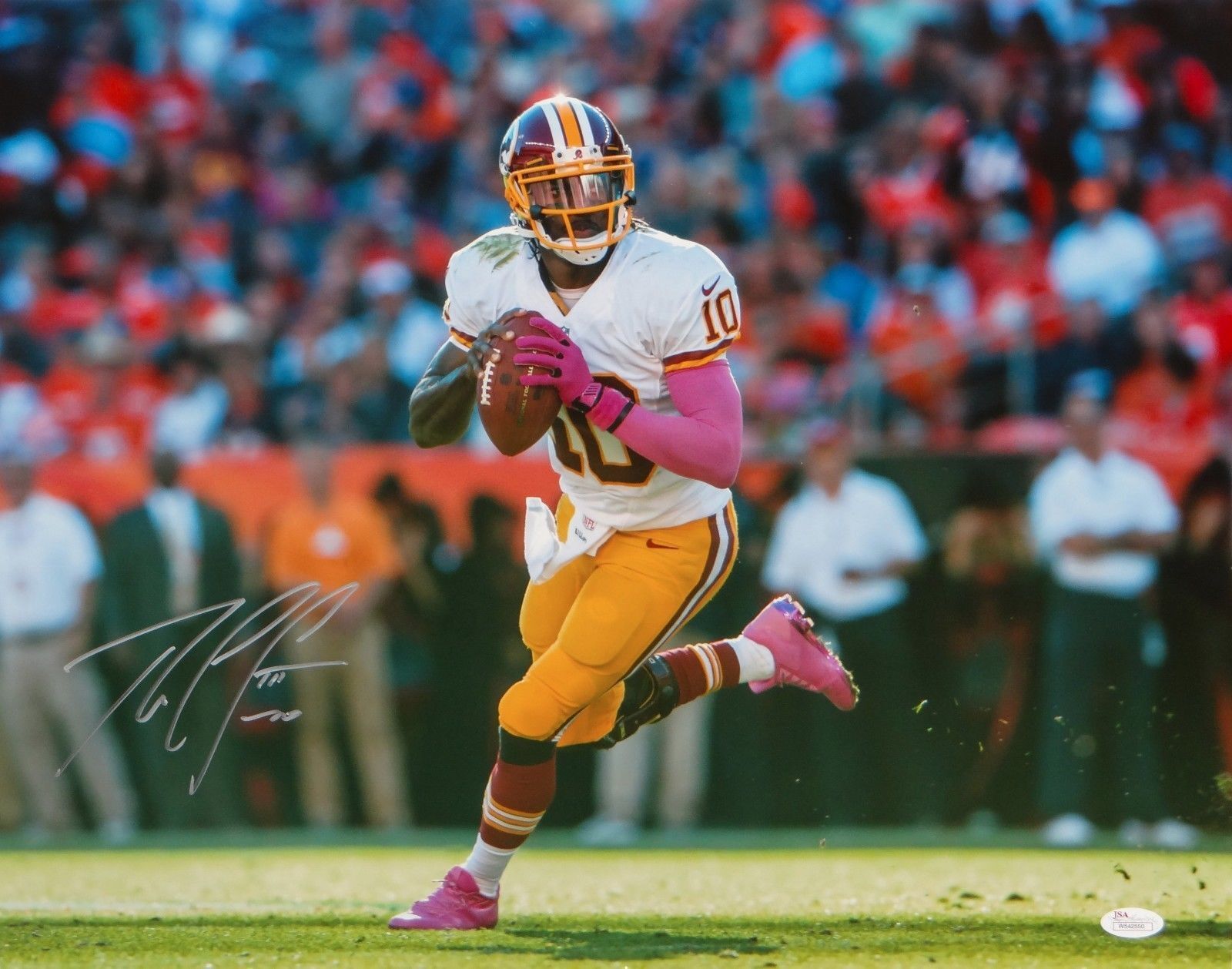 Robert Griffin III Autographed 16x20 Looking To Pass Photo Poster painting- JSA W Authenticated