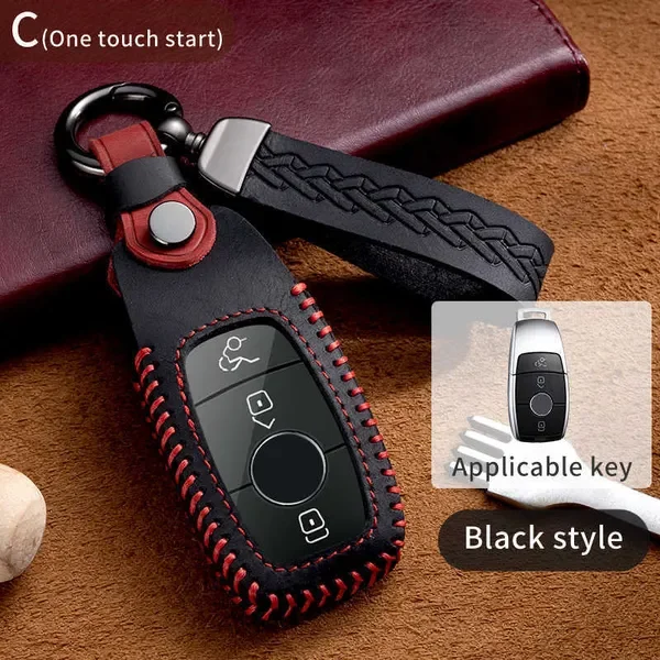 New Leather Car Remote Key Case Cover Shell For Mercedes Benz A C E S G Class GLC CLE CLA GLB GLS W177 W223 W206 W205