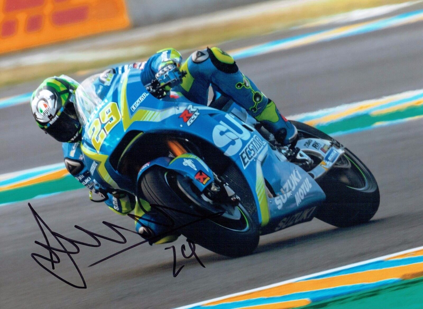 Andrea IANNONE 2017 SIGNED Suzuki MOTOGP 16x12 Autograph RACE Photo Poster painting 4 AFTAL COA