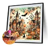 (40*40cm)Halloween Town Street - Full Round Drill Diamond Painting
