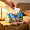 Blue Butterfly DIY PULeather Diamond Painting Tissue Box for Adults Beginners Decorative Diamond Art Paper Storage Holder for Living Room Bedroom Bathroom Table Decor