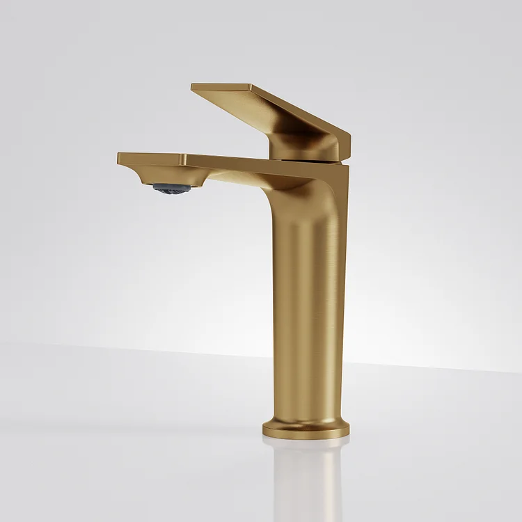 EVERSTEIN Modern Single Handle Bathroom Sink Faucet in Brushed Gold