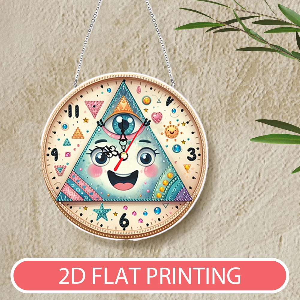 2Pcs DIY Diamond Painting Ornament with Clock Function Home Decor Art Craft