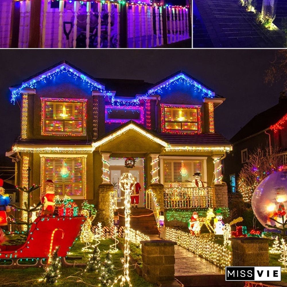 5M Christmas LED Curtain Icicle String Light Droop 0.4-0.6m Party Garden Stage Outdoor Waterproof Decorative Fairy Light
