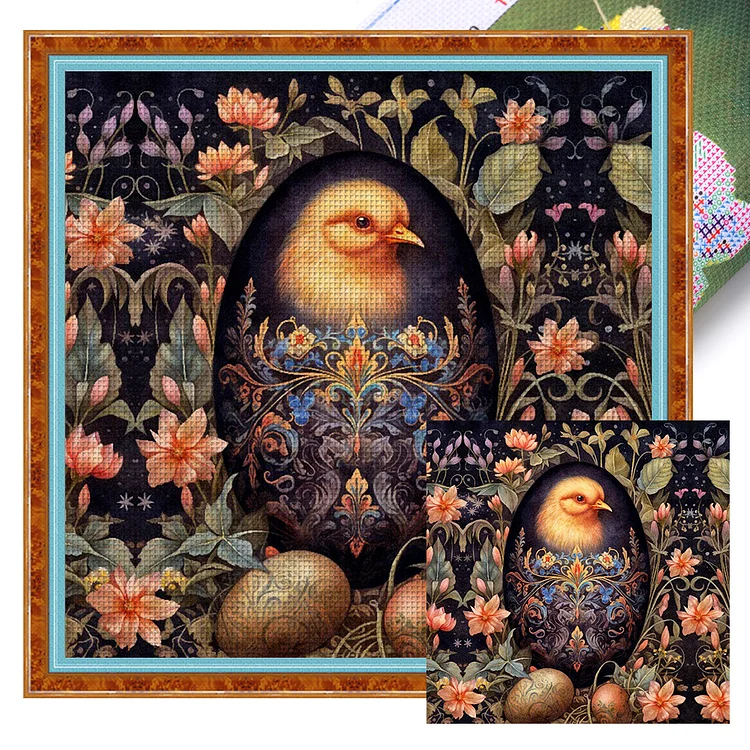 【Huacan Brand】Easter Chick 11CT Stamped Cross Stitch 45*45CM