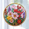 (Upgrade Size)DIY Diamond Painting Art Double Sided Effect Pendant Colorful Animal Hanging Ornament Kit(Flowers)