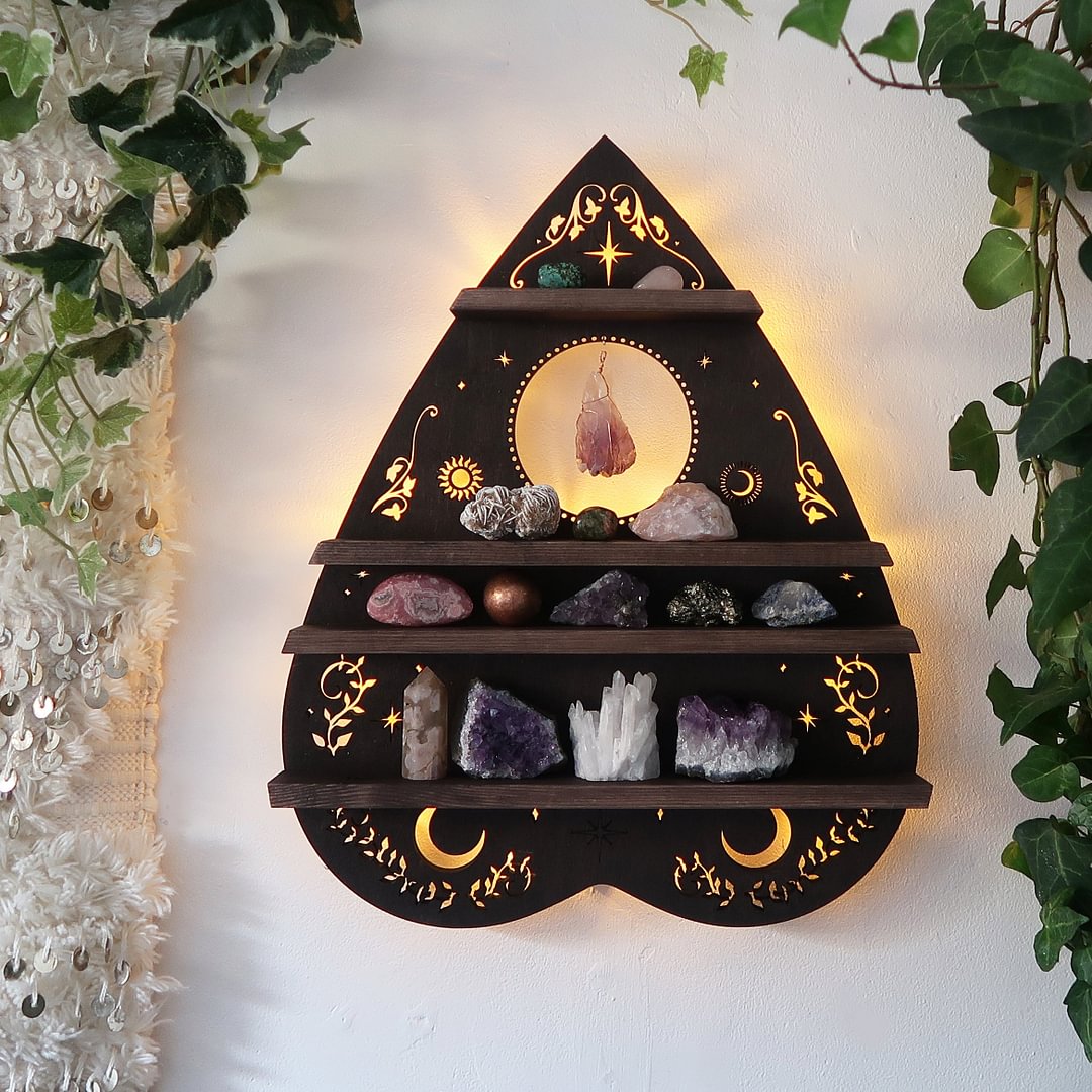 Botanical Planchette Wooden Light Up Shelf