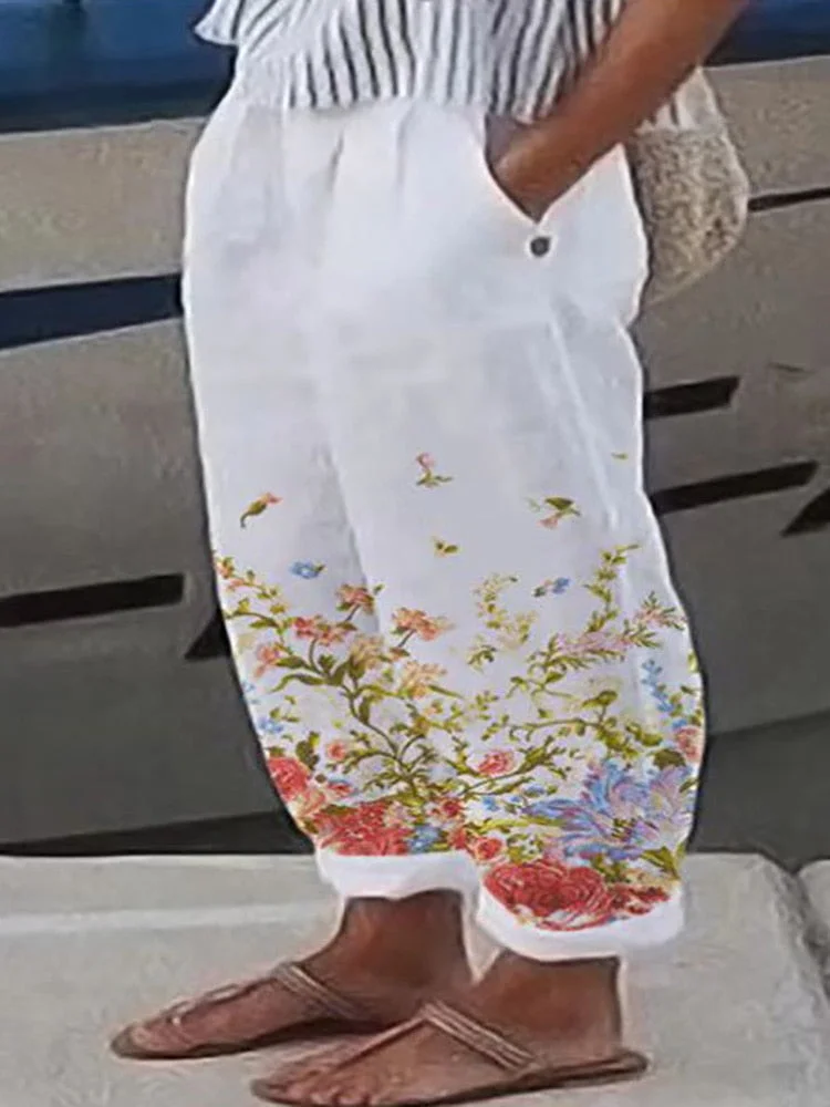 2022 Spring Summer Women Casual Bottoms Female Loose Streetwear Long Pocket Pants Fashion Print Slim Mid Waist Pencil Pants New