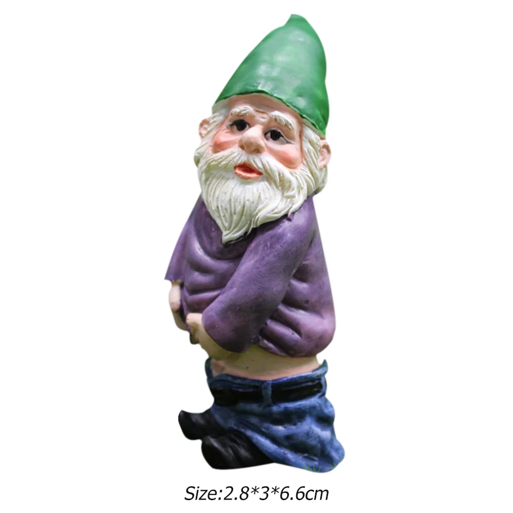 Mini Dwarf Gnome Statue Garden Ornament Resin Fairy Micro Landscape Elf (A)