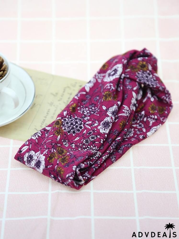 Flower Print Twist Hair Band