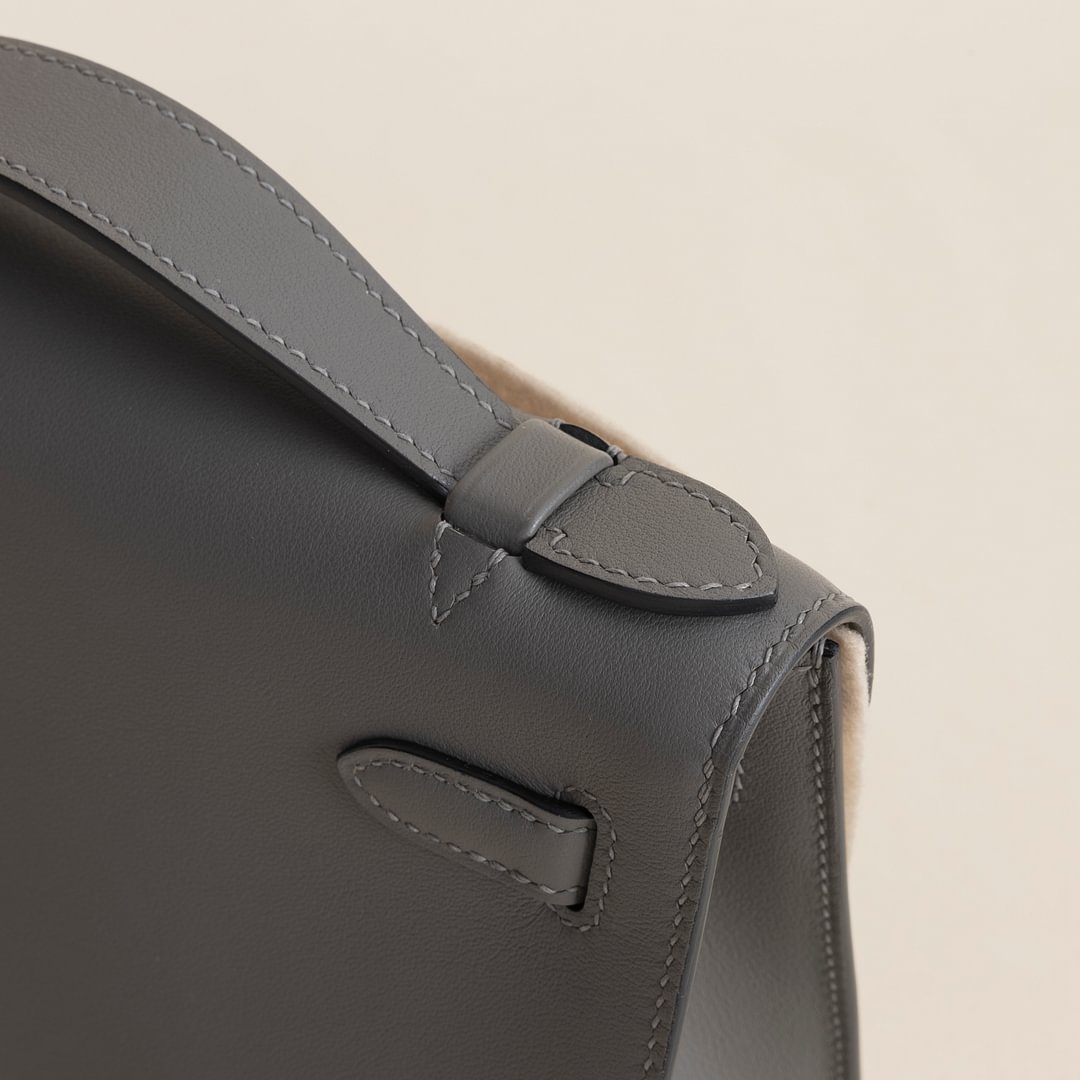 Kelly pochette Swift 0L Gris Mayer PHW