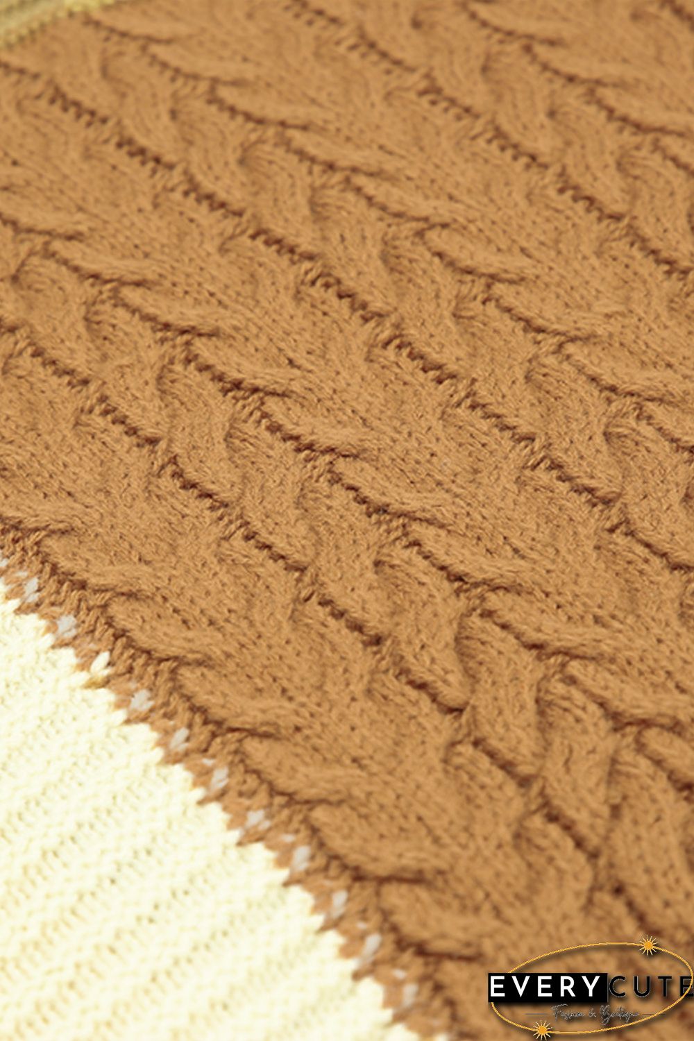 Multicolor Crew Neck Contrast Color Block Sweater