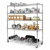 [US Local Warehouse] 5 Tier Wire Storage Rack with Wheels Garage Shelving Each Layer Support 250KG Shelving Units 70.87x59.76x23.98in for Warehouse Hospital Commercial Space