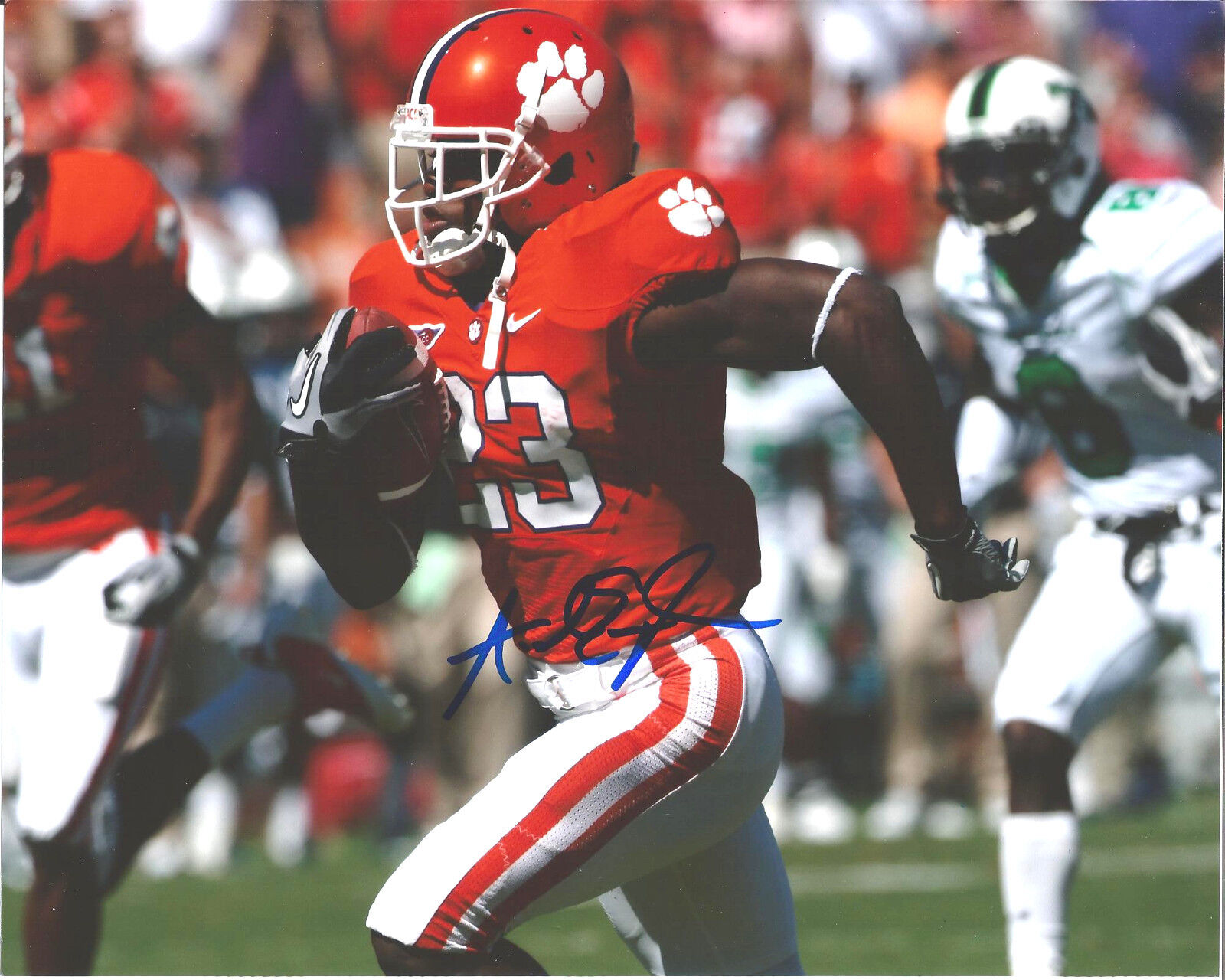 CLEMSON TIGERS ANDRE ELLINGTON SIGNED 8X10 Photo Poster painting W/COA RUNNING BACK NFL DRAFT B