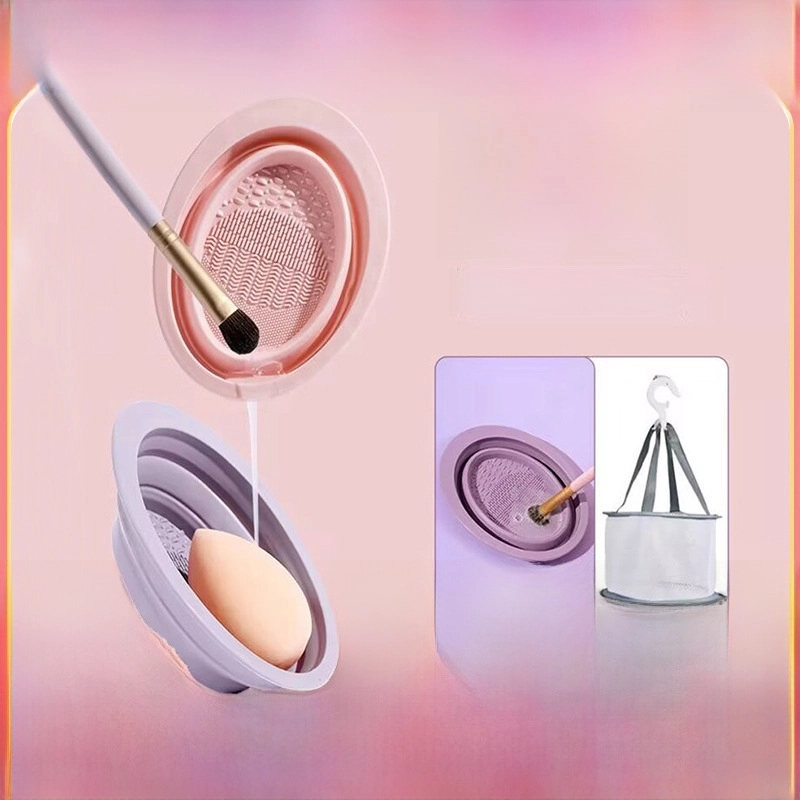 Factory Makeup Brush Cleaner Washing And Drying Integrated Three-piece Set Washing Bowl Powder Puff Air Cushion Beauty Egg Cleaner