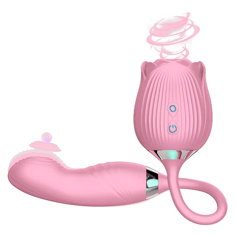 Rose Toy Clit Sucker With Flapping Vibrator G Spot Dildo Clitoris Stimulator