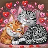 Zwei Katzen, speziell geformte 5D-DIY-Teilbohrer, Diamant-Malkits f&uuml;r Erwachsene, Anf&auml;nger, Wohnheimdekoration, Diamanten-Punkte, Edelstein-Kunstkits 