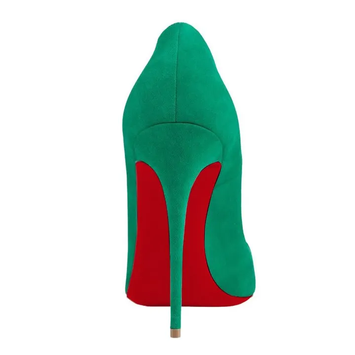 120mm Women's High Heels for Party Wedding Suede Red Soles Pumps-vocosishoes