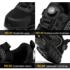 New Style Men's And Women's Steel Toe Shoes With Knob Shoe Buckles, Breathable, Wear-Resistant, Anti-Smash, Anti-Puncture, Anti-Slip, Shockproof Steel Toe Safety Work Shoes, Hiking Shoes, Sports Shoes