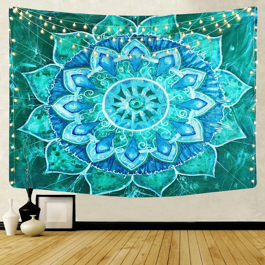 Large Mandala Pattern Indian Tapestry Wall Hanging Decoration Bohemian Beach Towel Polyester Thin Blanket Yoga Shawl Travel Mat
