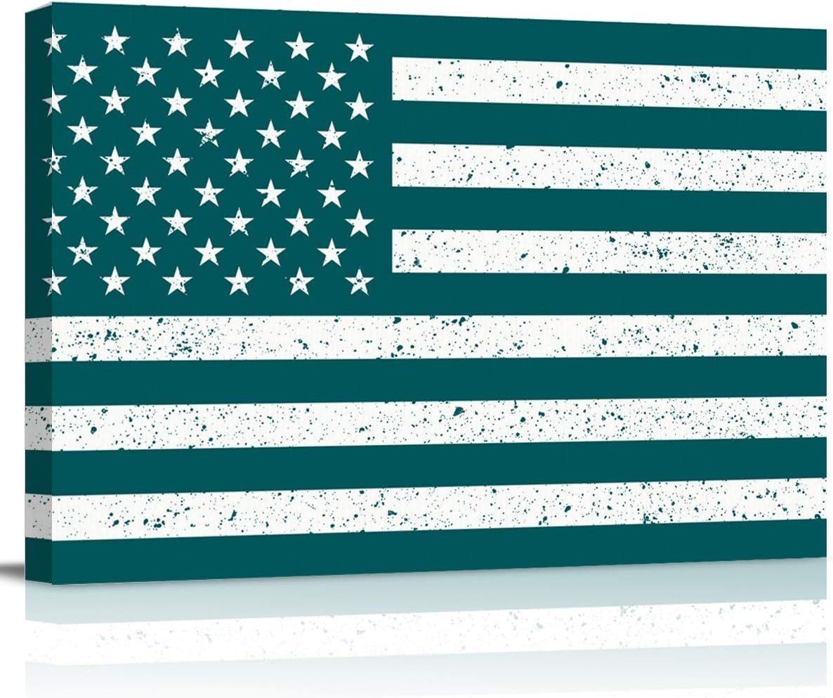 Canvas Art Wall Decor for Living Room Men Women Teen American Flag Printed on Canvas Pictures for Home Decor Fourth of July Independence Memorials Day Wall Decor 24x32 inch