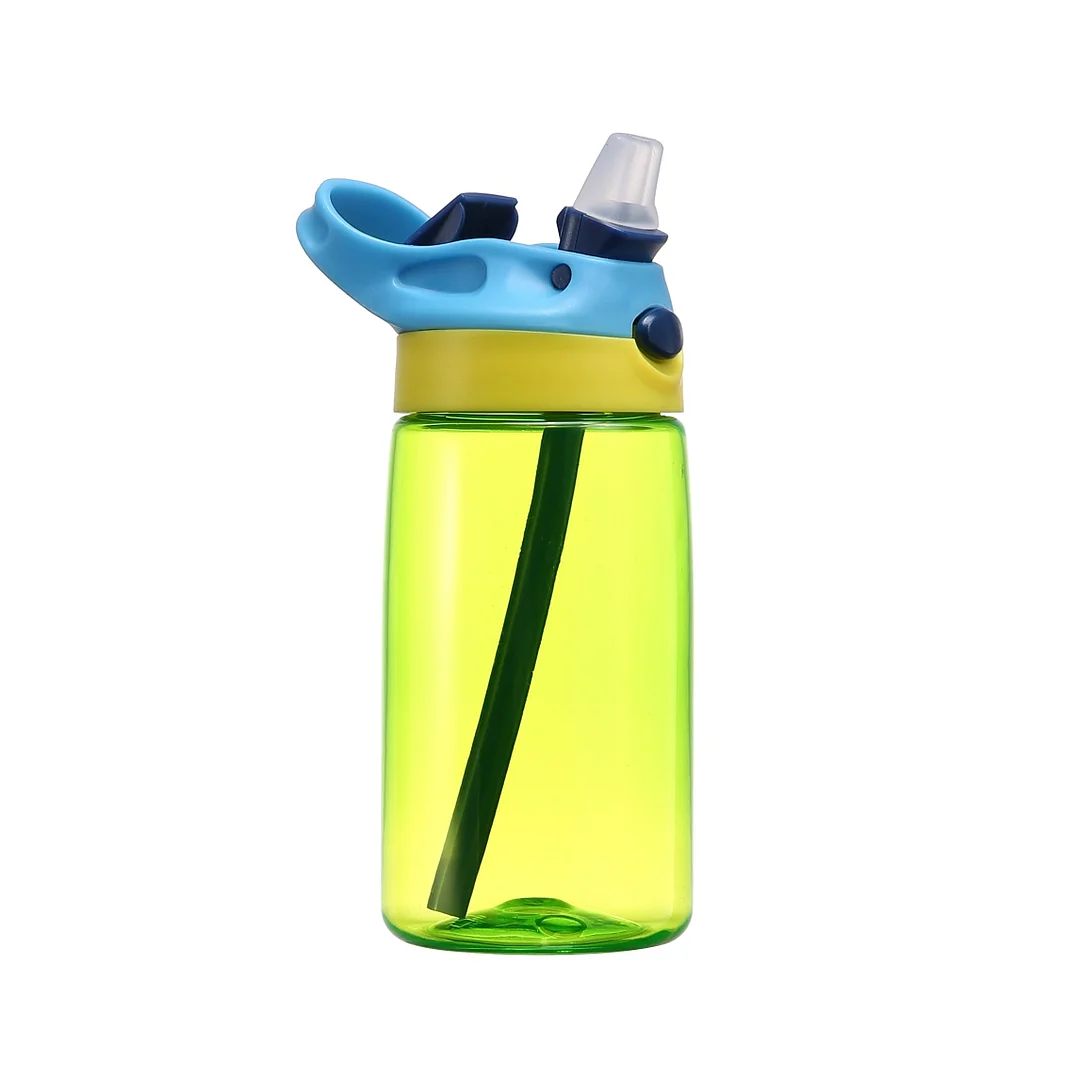 Kids Children Water Bottle With Straw 400ml School Nursery Holiday Tour Hiking Party Sports Eco-friendly Bottles With Lid