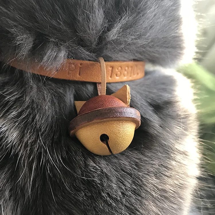 Leather Handmade Vintage Cat Bell Cat Collar (Can Be Engraved Cat's Name And Phone Number) 1