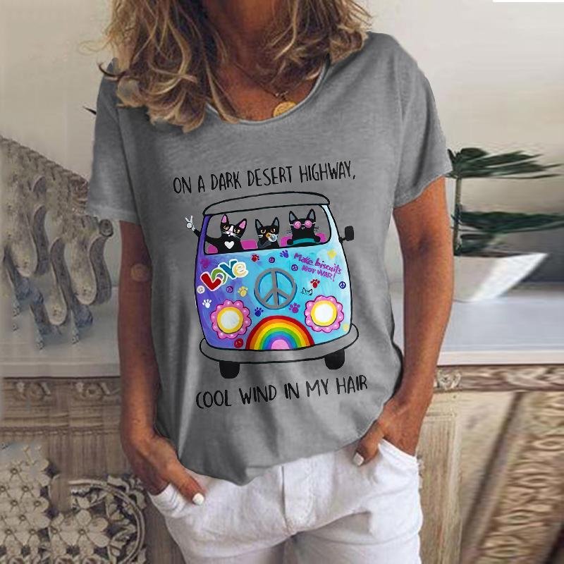 Cats In The Peace Car Hippies Tee