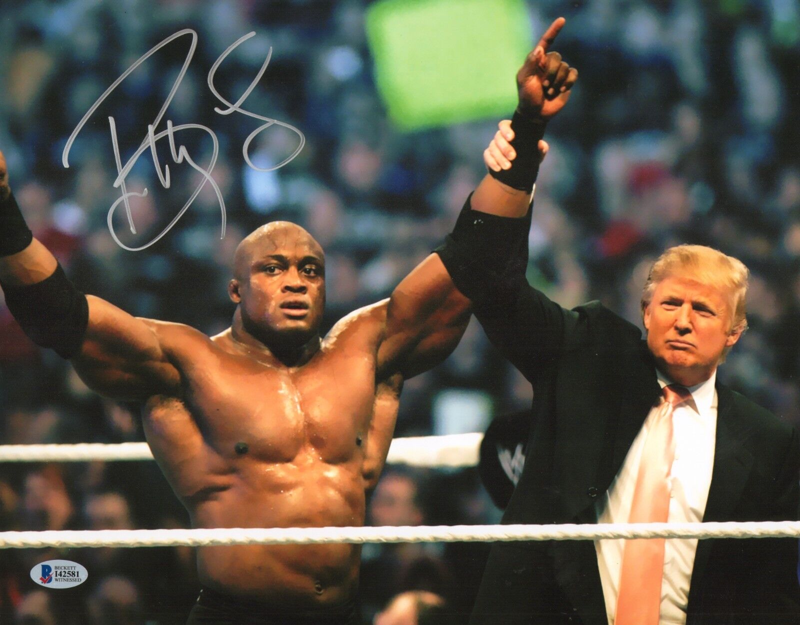 Bobby Lashley Signed 11x14 Photo Poster painting BAS Beckett COA WWE Wrestlemania w Donald Trump