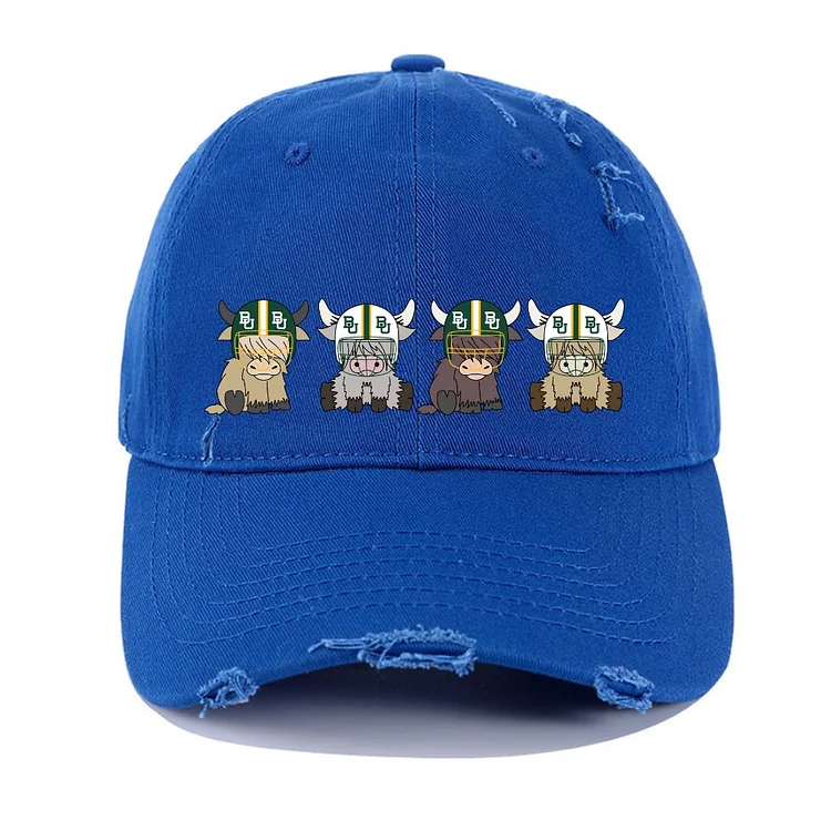 Buffalo Highland Cow Football Unisex Hat Custom Team Cap 