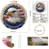 Eagle America 250th Anniversary-DIY Embroidery Kit with Pattern Cotton Threads Needles Hoop 30*30cm tapestrymarket