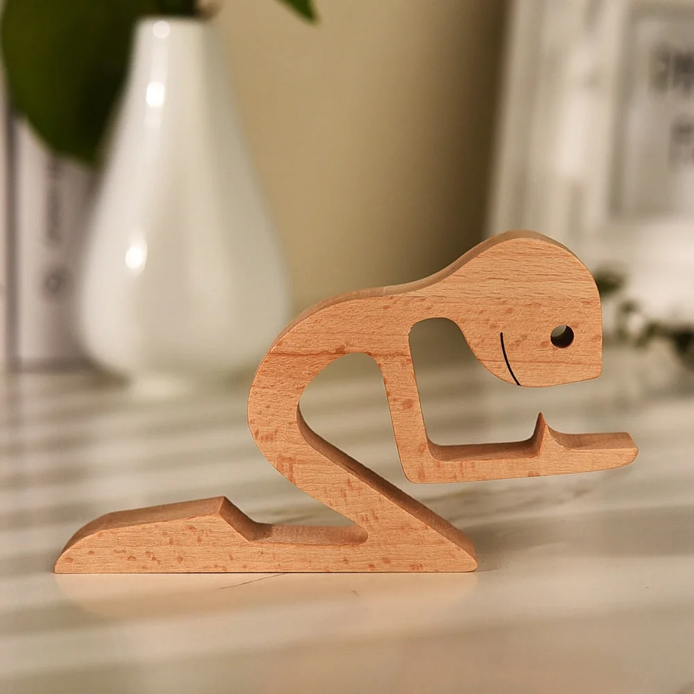 Adornos de madera Wooden Dog Craft Figurine Home Office Table Ornament Easter Decoration Love Dog Pet Lover Gifts oficina OEM 515-2