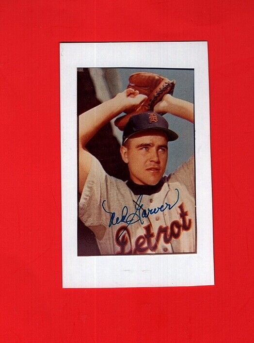 1953 NED GARVER-DETROIT TIGERS AUTOGRAPHED 3X5 CARD WITH COLOR Photo Poster painting-(d.2017)