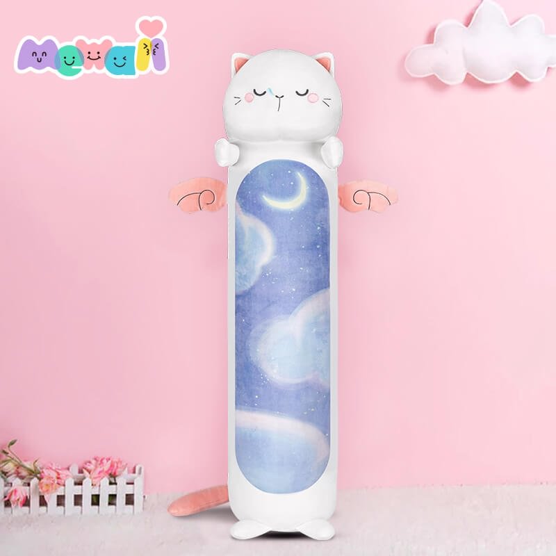 Mewaii® Original Design Moon Kitten White Stuffed Animal Kawaii Plush Pillow Squishy Toy