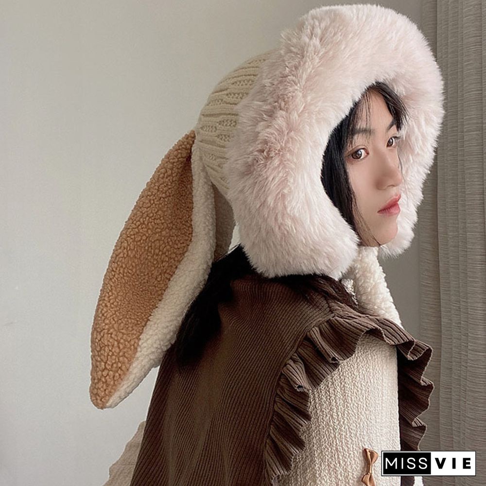 Cartoon Bunny Ears Fleece Hat