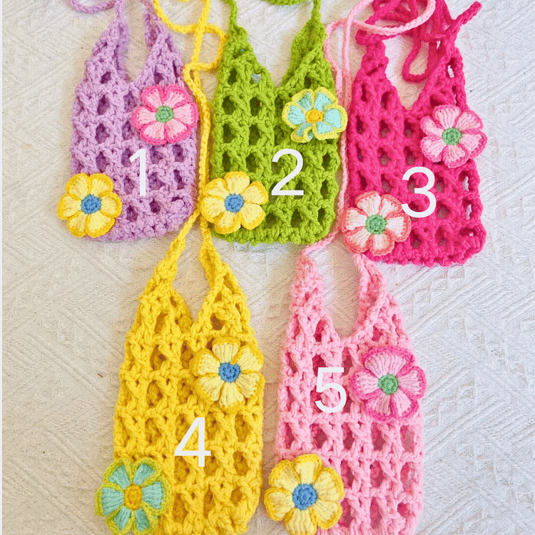 Lulusnow Handmade Small Summer Shoulder Bag Crochet Crossbody Bag