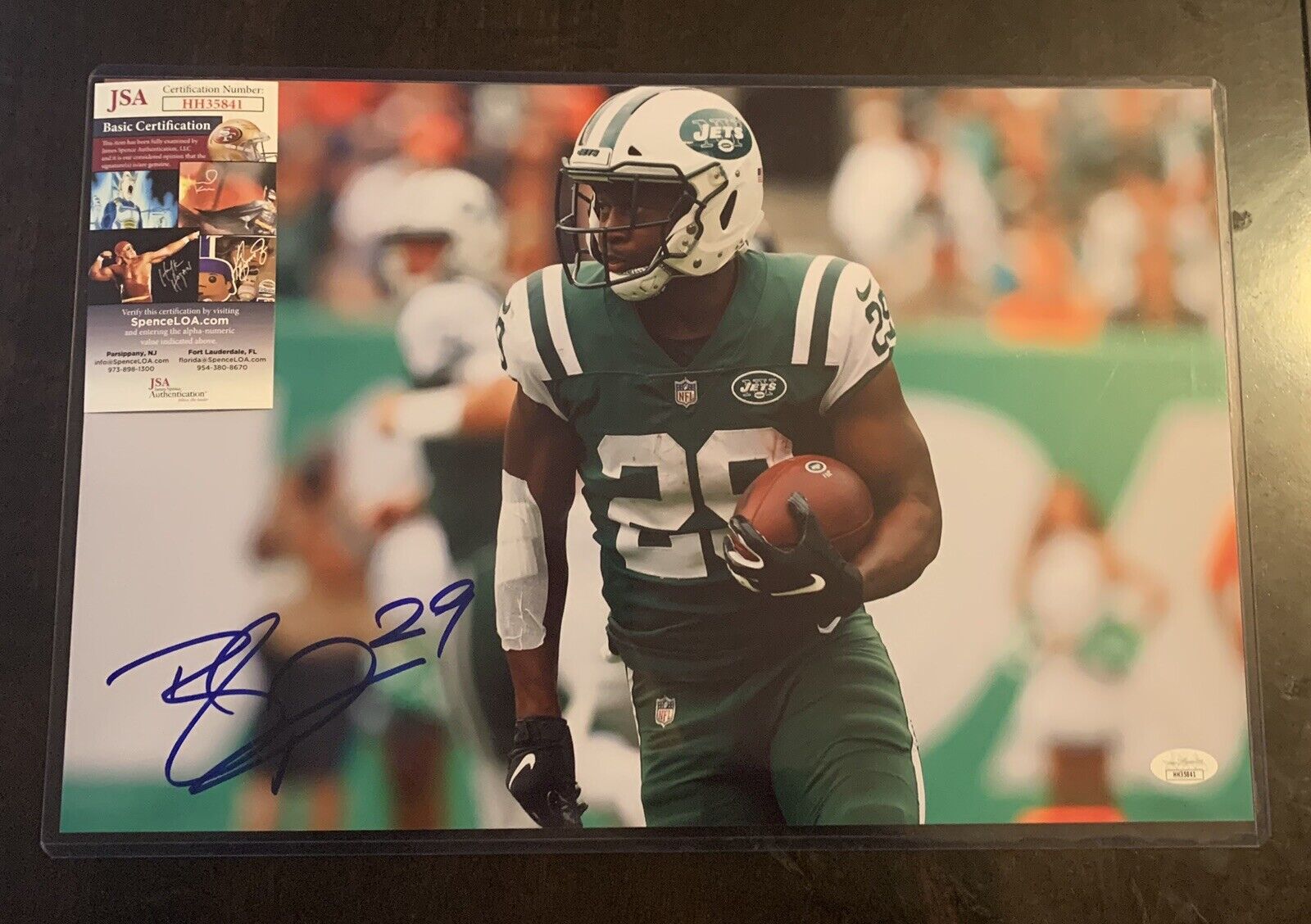 BILAL POWELL 11x17 Signed Photo Poster painting JETS FOOTBALL JSA/COA HH35841