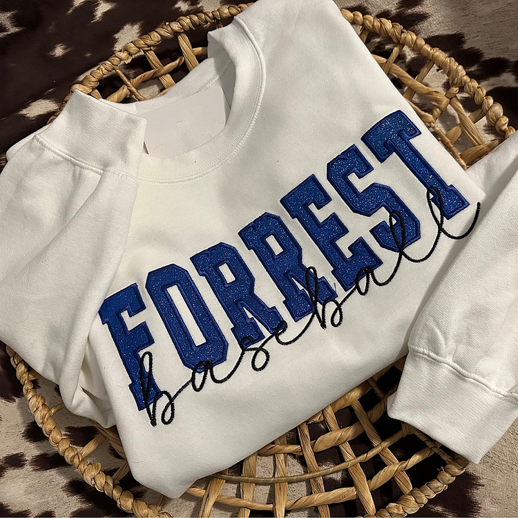Personalized Embroidered Glitter Sports Team Sweatshirt