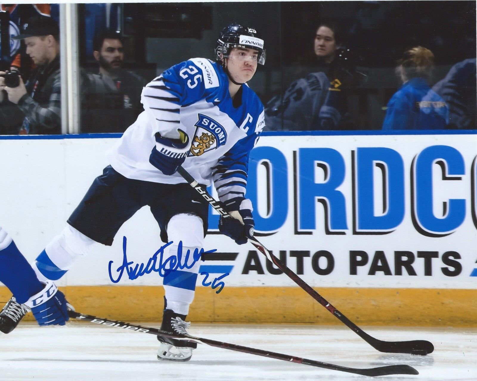 Aarne Talvitie Signed 8x10 Photo Poster painting Team Finland 2019 World Juniors Autographed COA