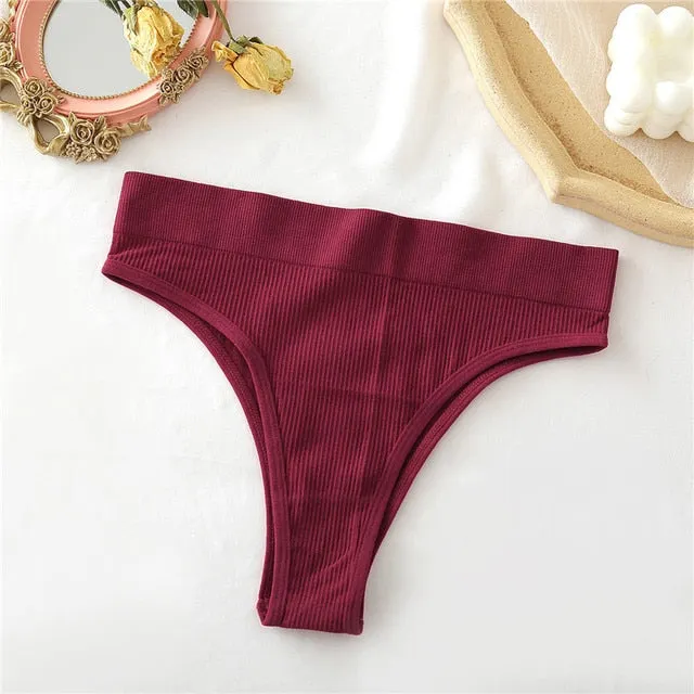 S-XL Seamless Women's Panties 9 Solid Color High Waisted Thongs Women Comfortable Women's Cotton Briefs Sexy Female Underpants