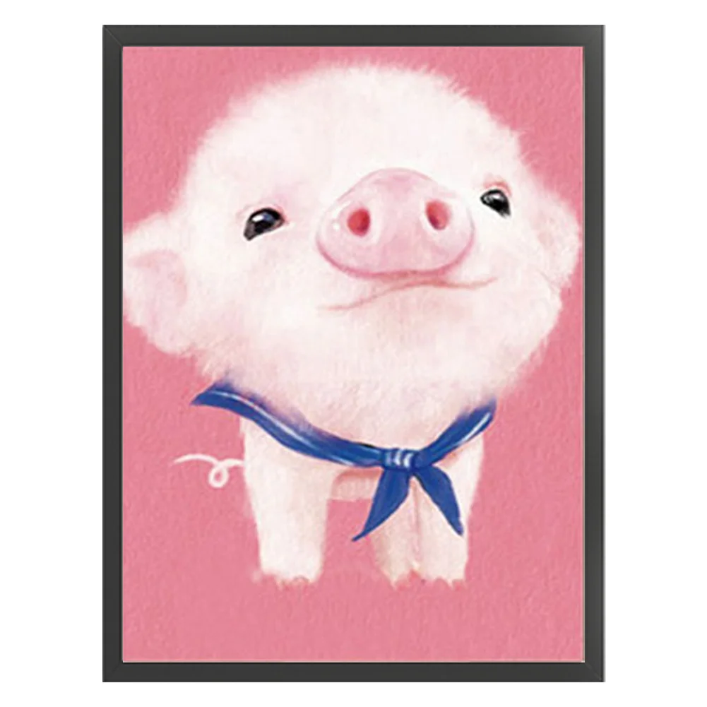 9CT Full Stamped Cross Stitch Bead Embroidery - Pig(Canvas|20*28CM)