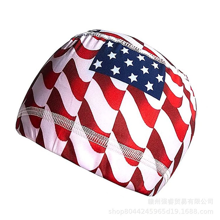 American Flag Eagle Print Quick Dry Cycling Cap Sunscreen Swimming Cap