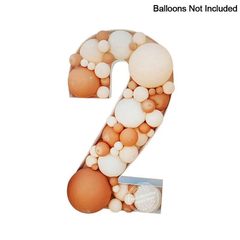 100/73cm Large Number Balloon Filling Box Frame Stand Kids Adult Birthday Party Anniversary Baby Shower DIY Decoration Wedding