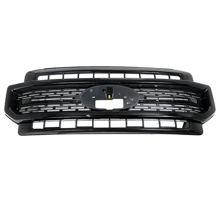 Silscvtt Front Bumper Hood Grille Upper Glossy Black Mesh Sport Appearance Replacement for 2020-2022 F-250 F-350 Super Duty